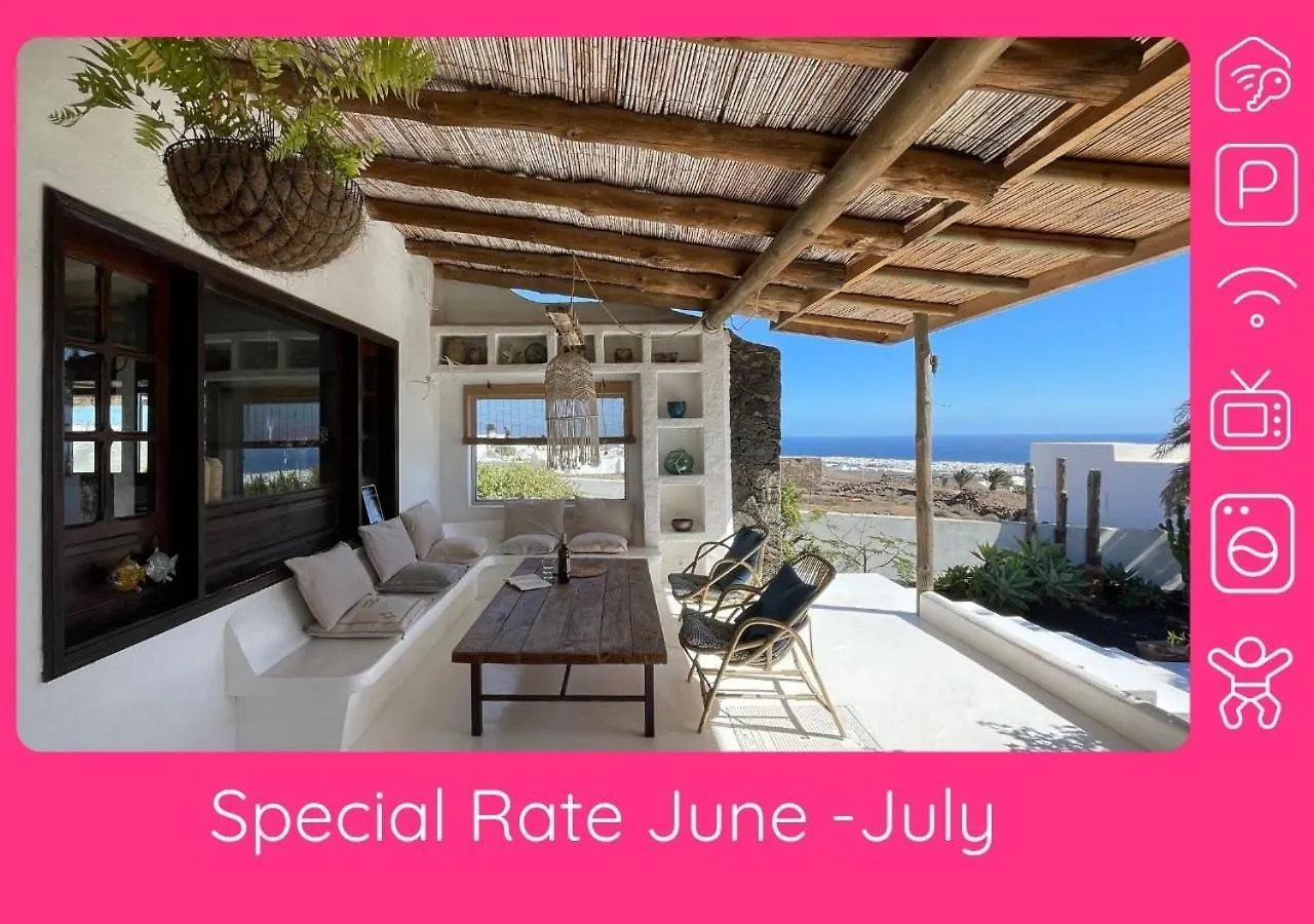 Full Relaxation - Private Villa - Sea View - Private Garden - 2 Terraces - 3 Bedrooms - Wifi - Parking - Washing Machine Güime